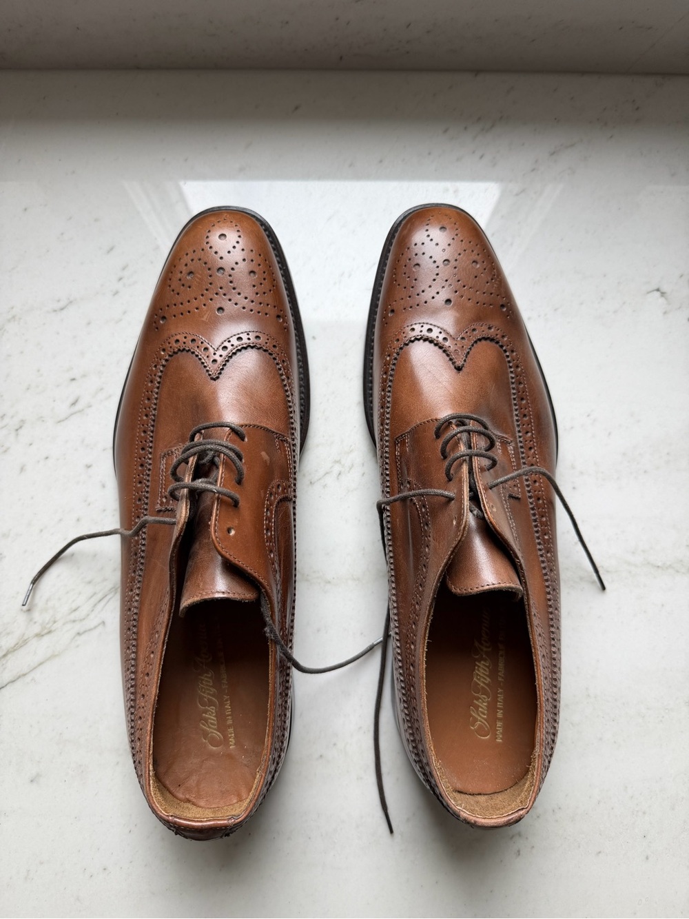 Men's Brown Leather Wingtip Dress Shoes